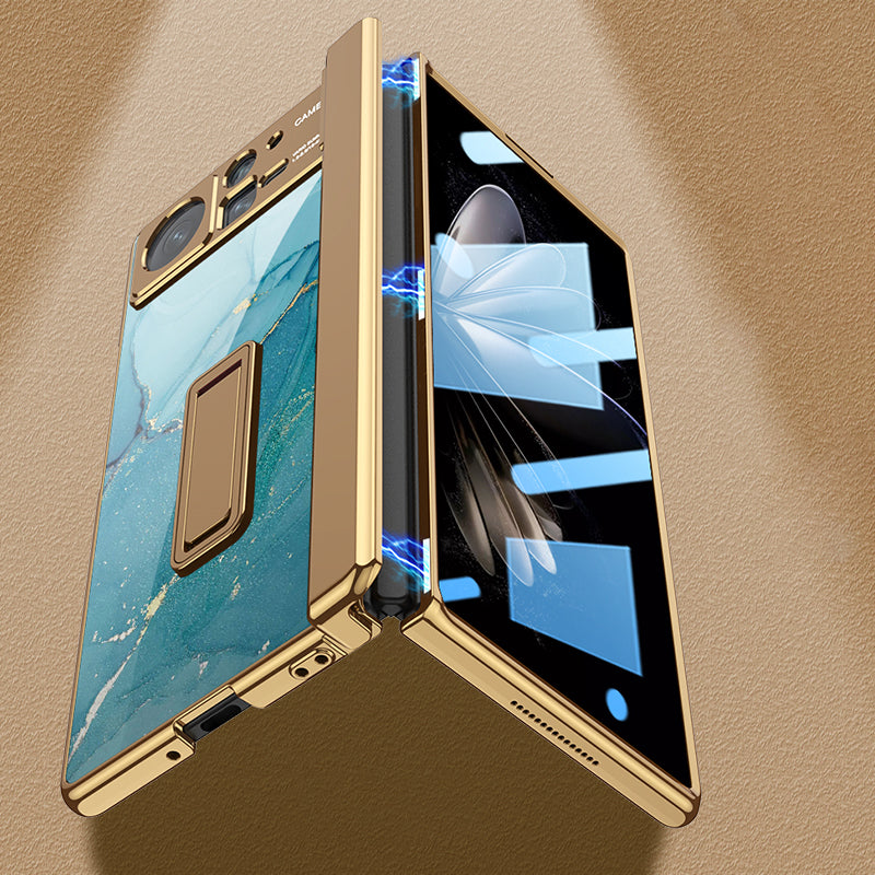 GKK For Xiaomi Mix Fold 2 5G Magnetic Hinge Protection Hard PC Phone Case Pattern Printing Kickstand Protective Shell Cover with Tempered Glass Film GKK For Xiaomi Mix Fold 2 5G Magnetic Hinge Protection Hard PC Phone Case Pattern Printing Kickstand Protective Shell Cover with Tempered Glass Film